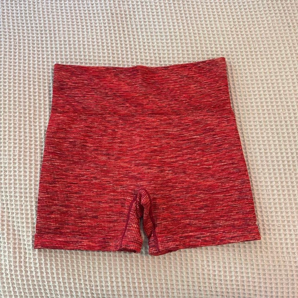 Colsie Reddish Orange High Waisted Seamless Biker Shorts